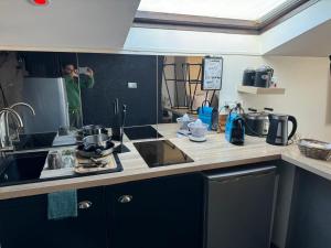 Kuchyň nebo kuchyňský kout v ubytování Le spa des canuts