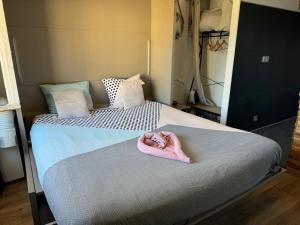 Postel nebo postele na pokoji v ubytování Le spa des canuts