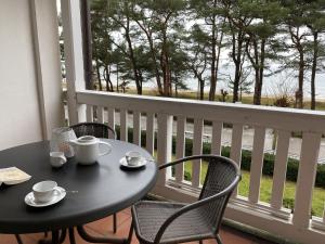 Балкон или терраса в Ferienwohnung Ostseeblick in der Villa Seeadler Binz