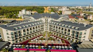 an overhead view of a building with a courtyard at The X Belek in Belek