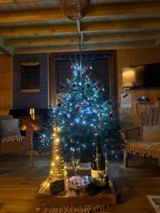 Posezení v ubytování Le chalet de l’Onde
