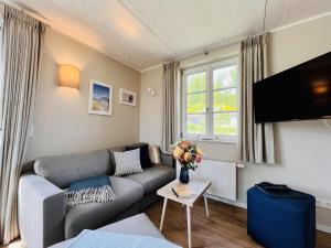 Et tv og/eller underholdning på Ferienhaus Blaumeise Feriendorf 06 Klein Stresow Rügen by ruyastay