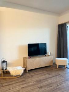Studio élégant rénové avec vue à Anzère的电视和/或娱乐中心
