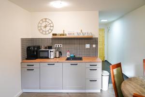 Kuchyňa alebo kuchynka v ubytovaní Apartmány Klatovská