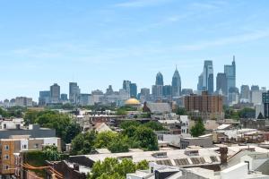 Pemandangan umum bagi Philadelphia atau pemandangan bandar yang diambil dari apartmen
