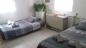 two beds in a room with at Apartman - kuca za odmor Slatina in Vrnjačka Banja