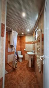 a bathroom with a toilet and a sink at Стаи за гости Върбите in Sapareva Banya +55 photos