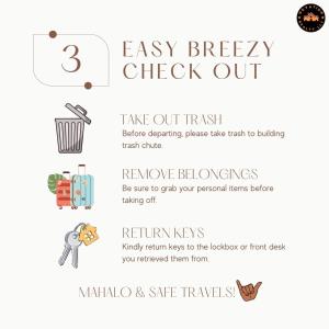 un volantino per un break break break-outikiikiikiikiikiikiikiikiikiikiikiikiikiikiikiikiikiikiikiikiiki a ristorante di Happy Hawaiian Monarch Studio condo a Honolulu