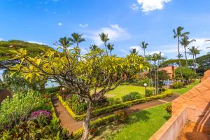 an aerial view of a garden with a tree at Kuleana Club #510 - Ocean View -1 bedroom & 1 bathroom - 2nd Floor in Kahana