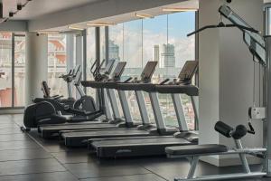 Fitness centrum a/nebo fitness zařízení v ubytování Noden Hotel & Apartment