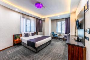 TV a/nebo společenská místnost v ubytování MED Airport Hotel