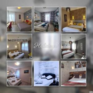 Tempat tidur dalam kamar di Hotel Belle Vue