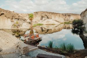 un bacino d’acqua con una palma e una panchina di Barceló Tenerife a San Miguel de Abona
