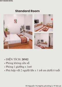 Rúm í herbergi á Sky House Hotel Da Lat City