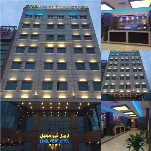 uma colagem de fotografias de um hotel em Erbil View Hotel em Arbil