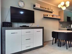 Η κουζίνα ή μικρή κουζίνα στο Fewo B 34 Am Weststrand Toplage