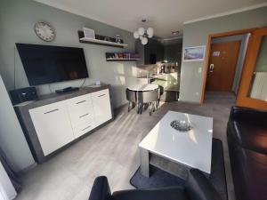 Η κουζίνα ή μικρή κουζίνα στο Fewo B 34 Am Weststrand Toplage