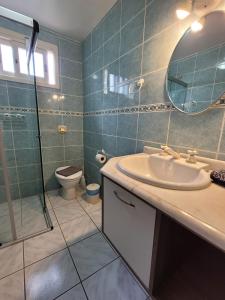 Un baño con lavabo, ducha e inodoro. en Recanto Do Charão, en Gramado 30 fotos más