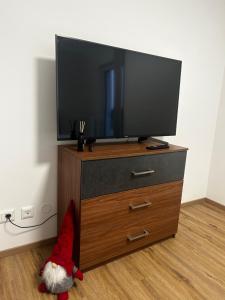 TV a/nebo společenská místnost v ubytování Сучасні номера біля Плзня