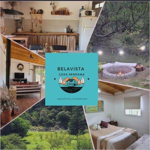 a collage of photos of a house with a room at Bela Vista Casa Serrana, Golpe de Agua in Los Reartes
