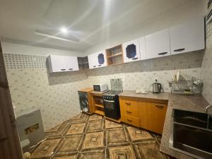 Kuchyň nebo kuchyňský kout v ubytování PrimeAxis Hub Apartment