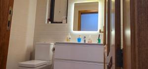 a bathroom with a toilet and a sink and a mirror at Villa on Sliema Promenade and ferries in Sliema +45 photos