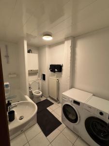Phòng tắm tại Appartement de Luxe Entièrement Rénové - Proche Aéroport de Bruxelles, Quartier Chic
