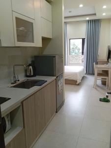 Kuchyň nebo kuchyňský kout v ubytování TQ2 Hotel & Apartment