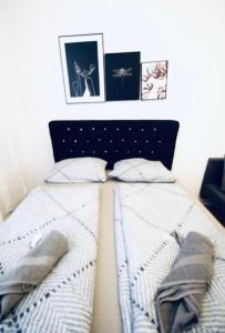 Budget & Friendly 3BR Shared Apt for 9, Near Augarten客房内的一张或多张床位