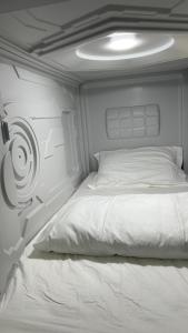 Postel nebo postele na pokoji v ubytování Kiwi Capsule Hotel