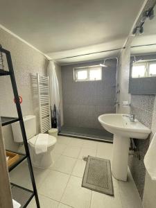 a bathroom with a toilet and a sink at Villa Thea in Makri