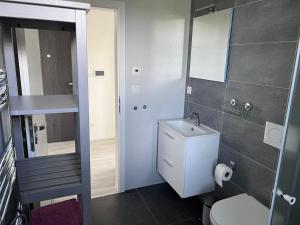 Koupelna v ubytování Modern apartment close to Tram and Airport, free parking + 18 fotografií