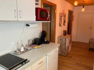Kuchyňa alebo kuchynka v ubytovaní Kleine Ferienwohnung am Rande der Wildnis