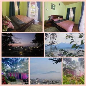 a collage of different pictures of a bedroom at Balabum home and more in Trai Mat