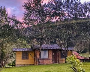 a house on a hill with trees in front of it at Estalagem Santo Antônio in Urubici