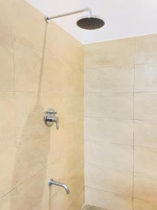a shower with a shower head in a bathroom at Villa Minos in Hikkaduwa +49 photos