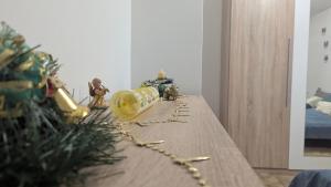 Postel nebo postele na pokoji v ubytování Ubytování Pod Něžnym Obrem