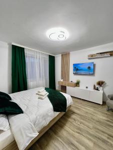 Postel nebo postele na pokoji v ubytování QuickStay - Apartment Straja - Lupeni