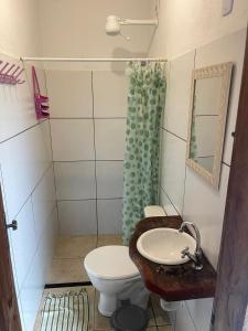 Baðherbergi á Guava Hostel Serra Grande