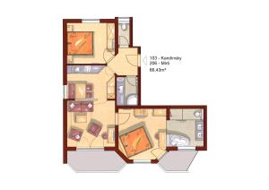 Plán poschodí v ubytovaní Appartements Lüftenegger