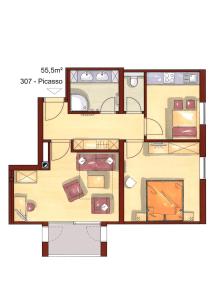 Plán poschodí v ubytovaní Appartements Lüftenegger