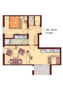 Plán poschodí v ubytovaní Appartements Lüftenegger