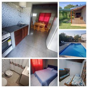 un collage de fotos de una cocina y una piscina en Susurro de Montaña, en San Lorenzo 1 foto más