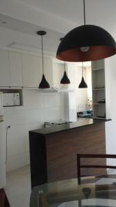 Nhà bếp/bếp nhỏ tại 1 dormitório- Boqueirão -Praia Grande- 3 min praia