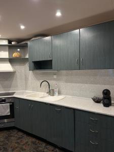 a kitchen with a sink and a counter top at Villa Alexa in Borovets +18 photos