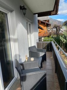 Svalir eða verönd á Appartement Brettljause Ferienhaus Fuenf Sinne