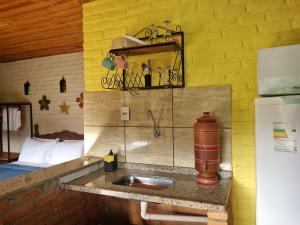 - un comptoir de cuisine avec évier dans la chambre dans l'établissement Pousada Canto da Serra, à Conceição da Ibitipoca 42 autres photos