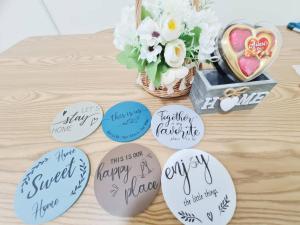 a table with four stickers with wishes on them at Sunway Geo Avenue / Sunway Medical Centre / Pyramid / Lagoon in Petaling Jaya +91 photos
