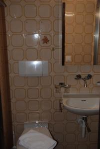 イゼルトヴァルトにあるFamily-Apartment Du Lacの小さなバスルーム(洗面台、トイレ付)