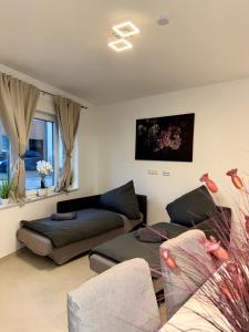 ein Wohnzimmer mit einem Sofa in der Unterkunft Apartment WH7 in Frechen